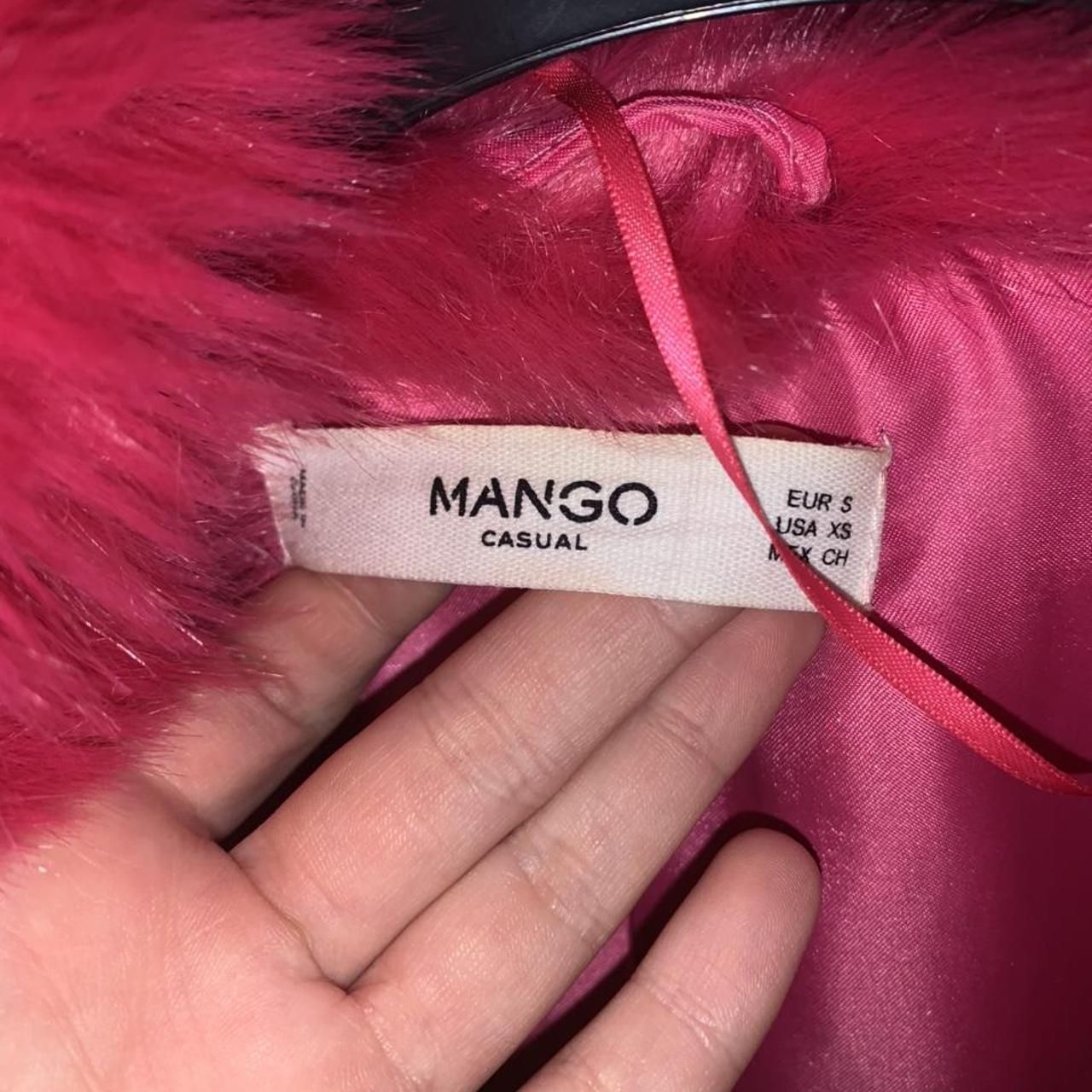 Pink faux fur coat from Mango worn a handful of... Depop