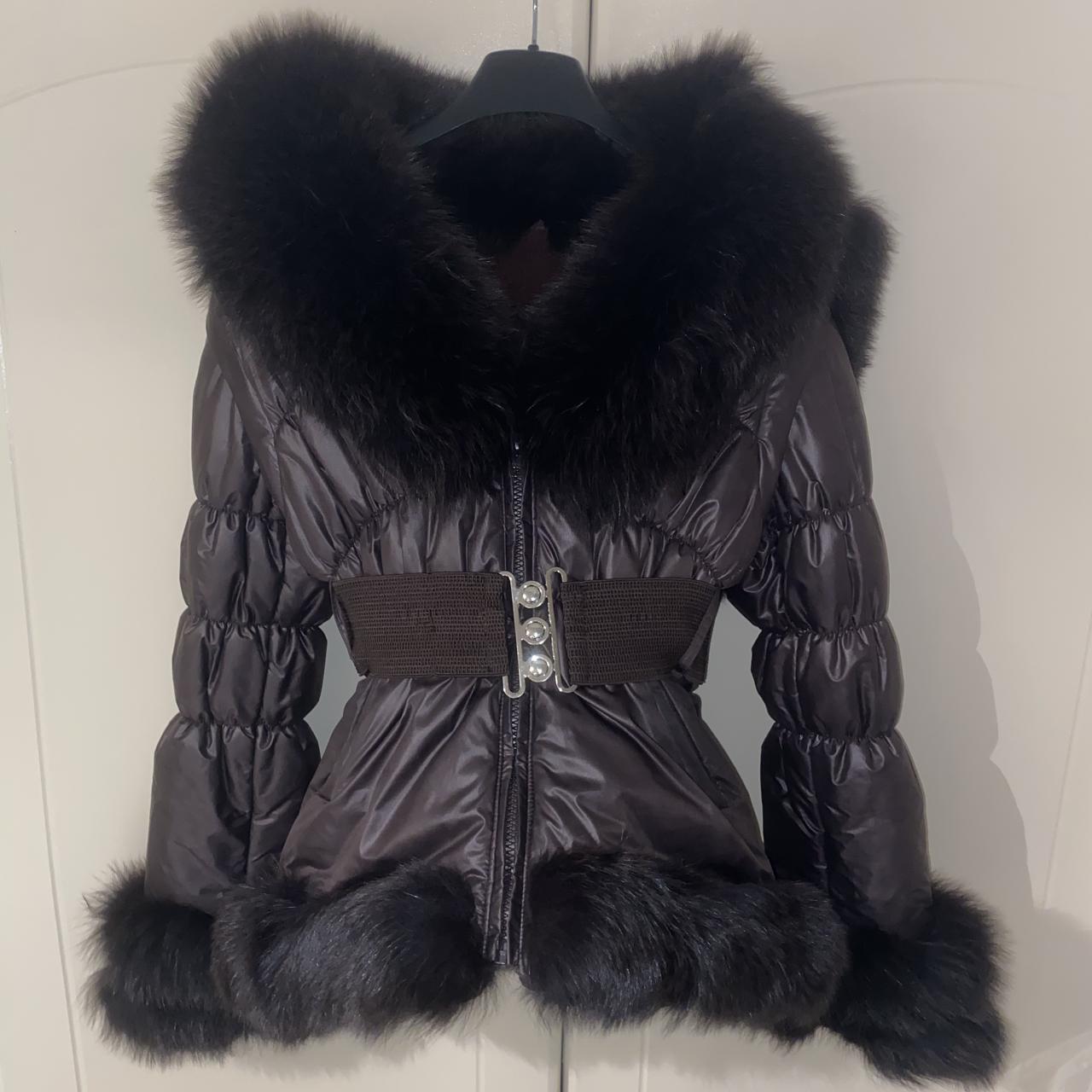 chocolate brown fox fur coat for sale beautiful coat... - Depop