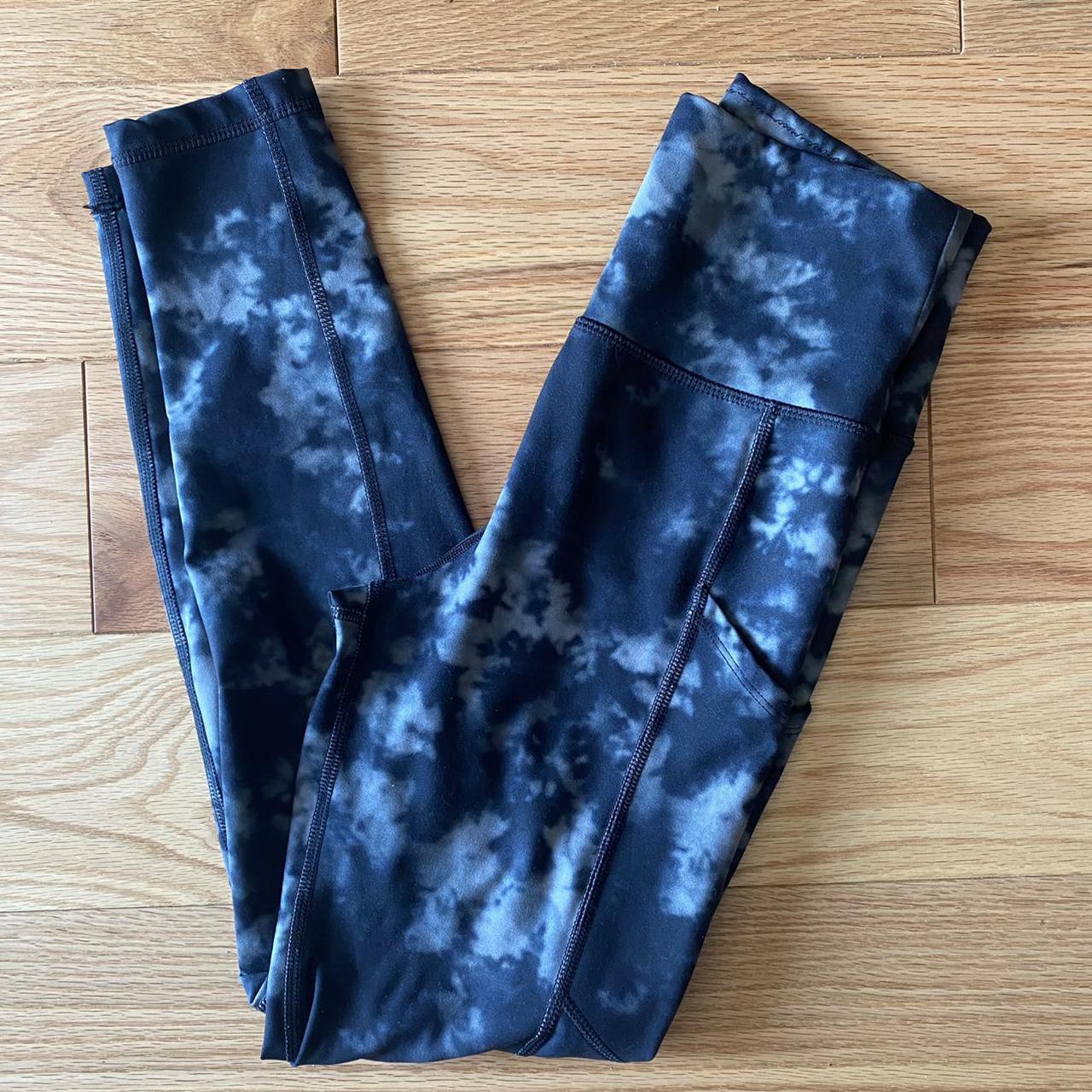 Black / white / grey tie dye leggings from American... - Depop