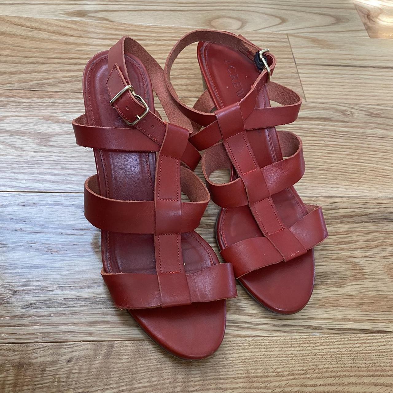 J.Crew Women's Red Sandals Depop