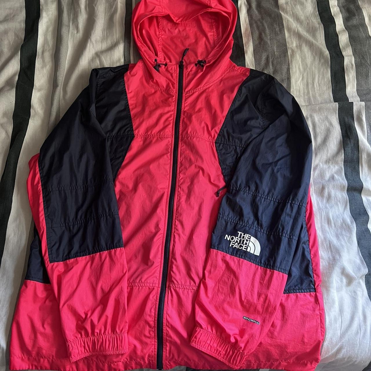 The North Face Men's Pink and Navy Jacket | Depop