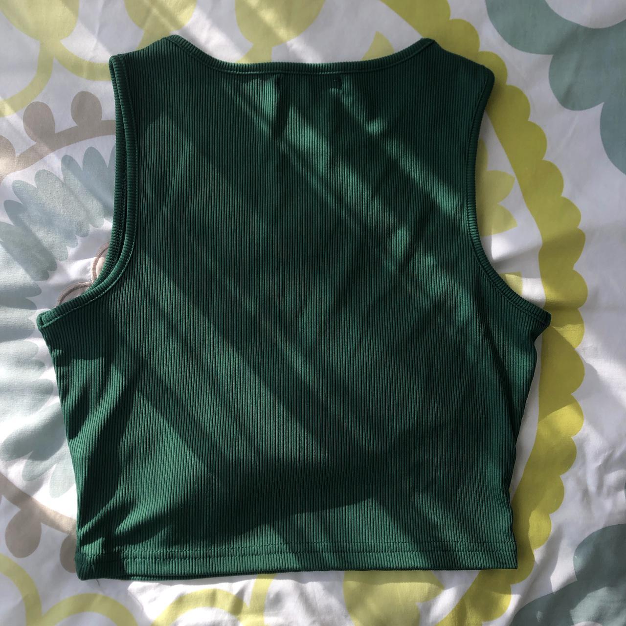 SHEIN Women's Green and White Crop-top | Depop