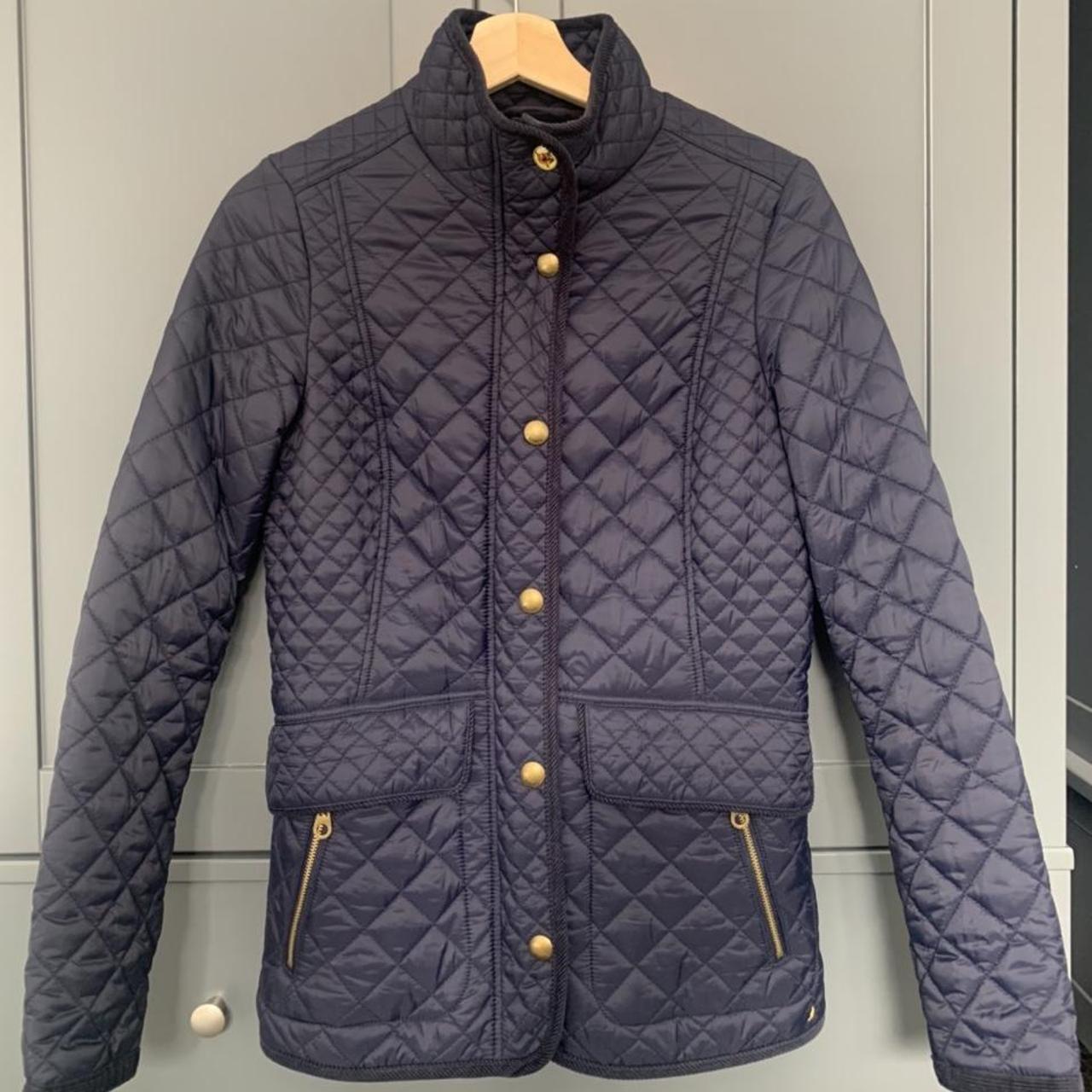 Joules jacket Navy quilted design Structured... - Depop