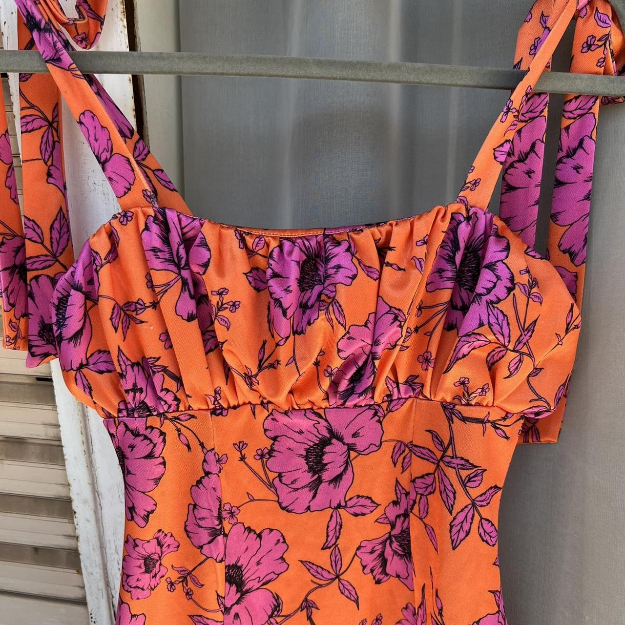 ASOS Women's Orange and Pink Dress Depop