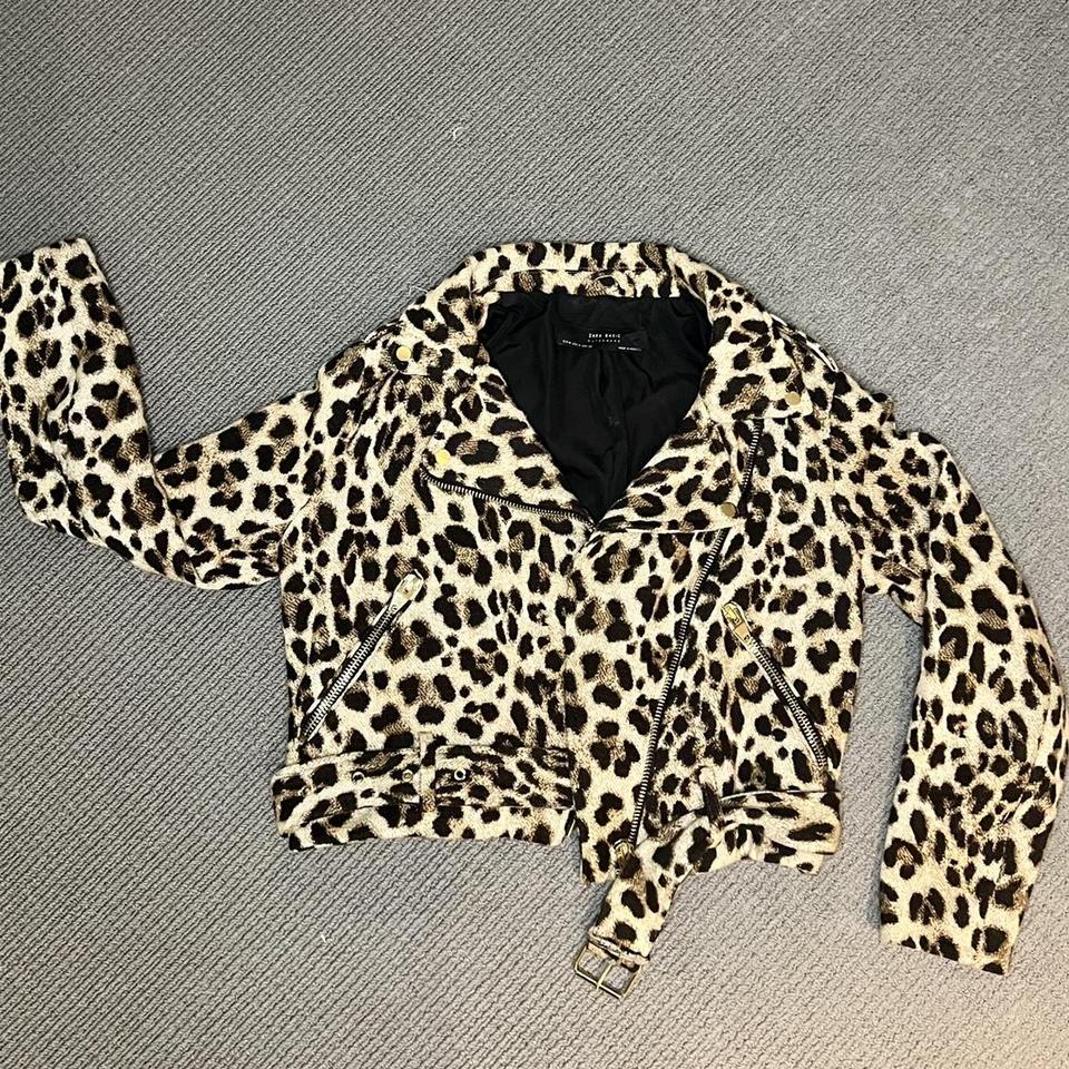 Leopard print biker sales jacket zara