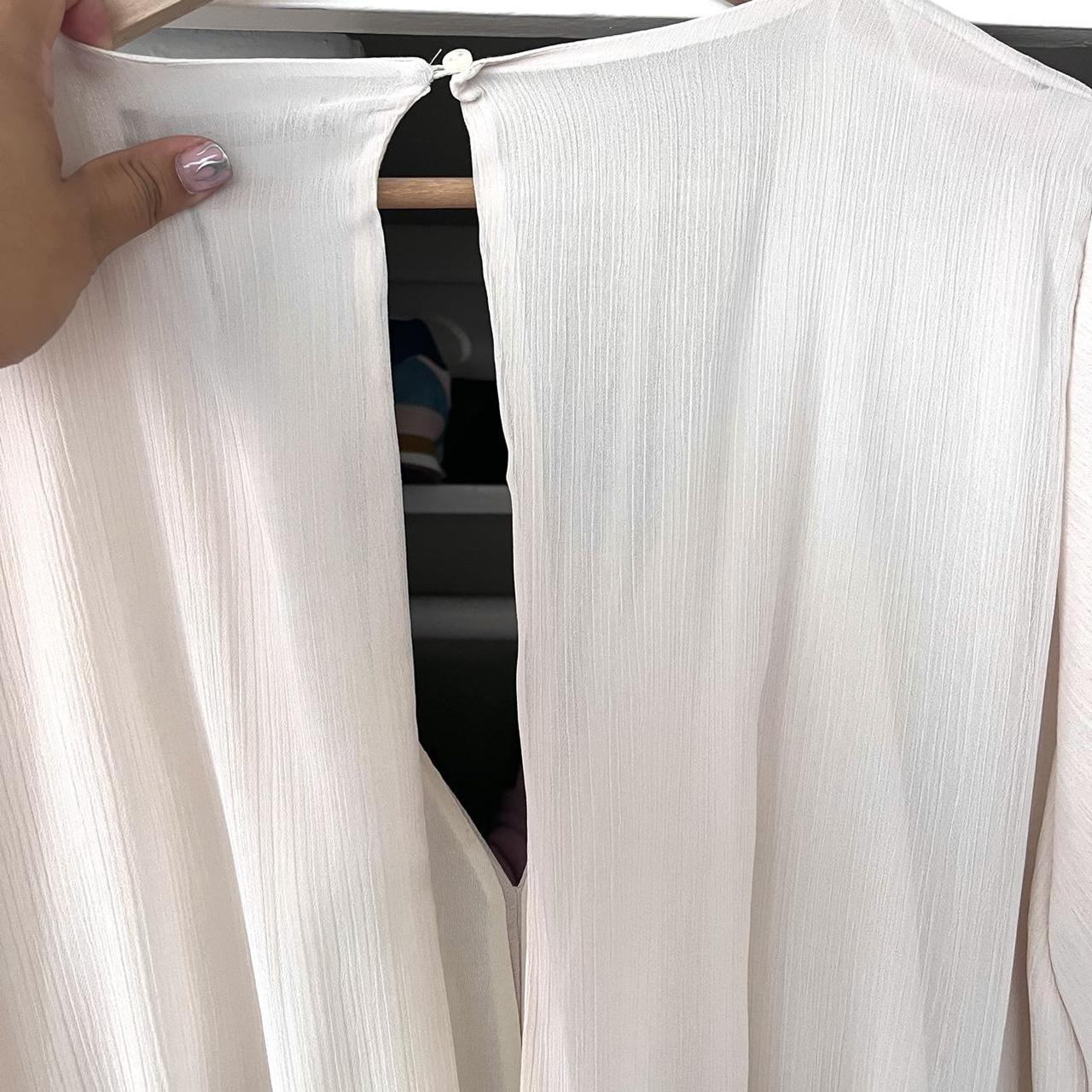 Zara Women's Cream and Black Playsuitromper Depop