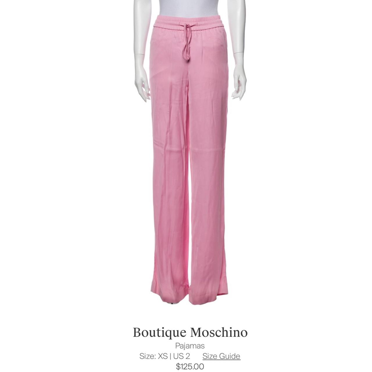 PINK SILKY MOSCHINO PANTS. Drawstring waist.... Depop