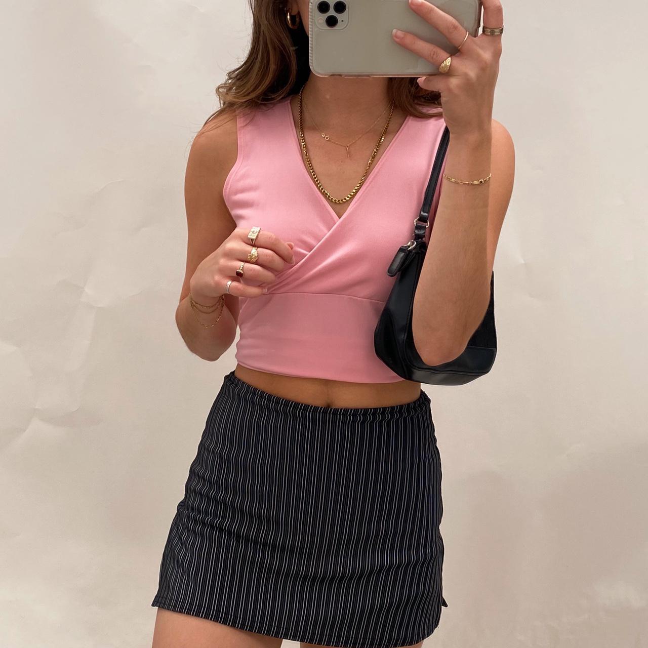 Vintage Baby Pink Wrap Crop Tank Top 💗 The cutest... Depop