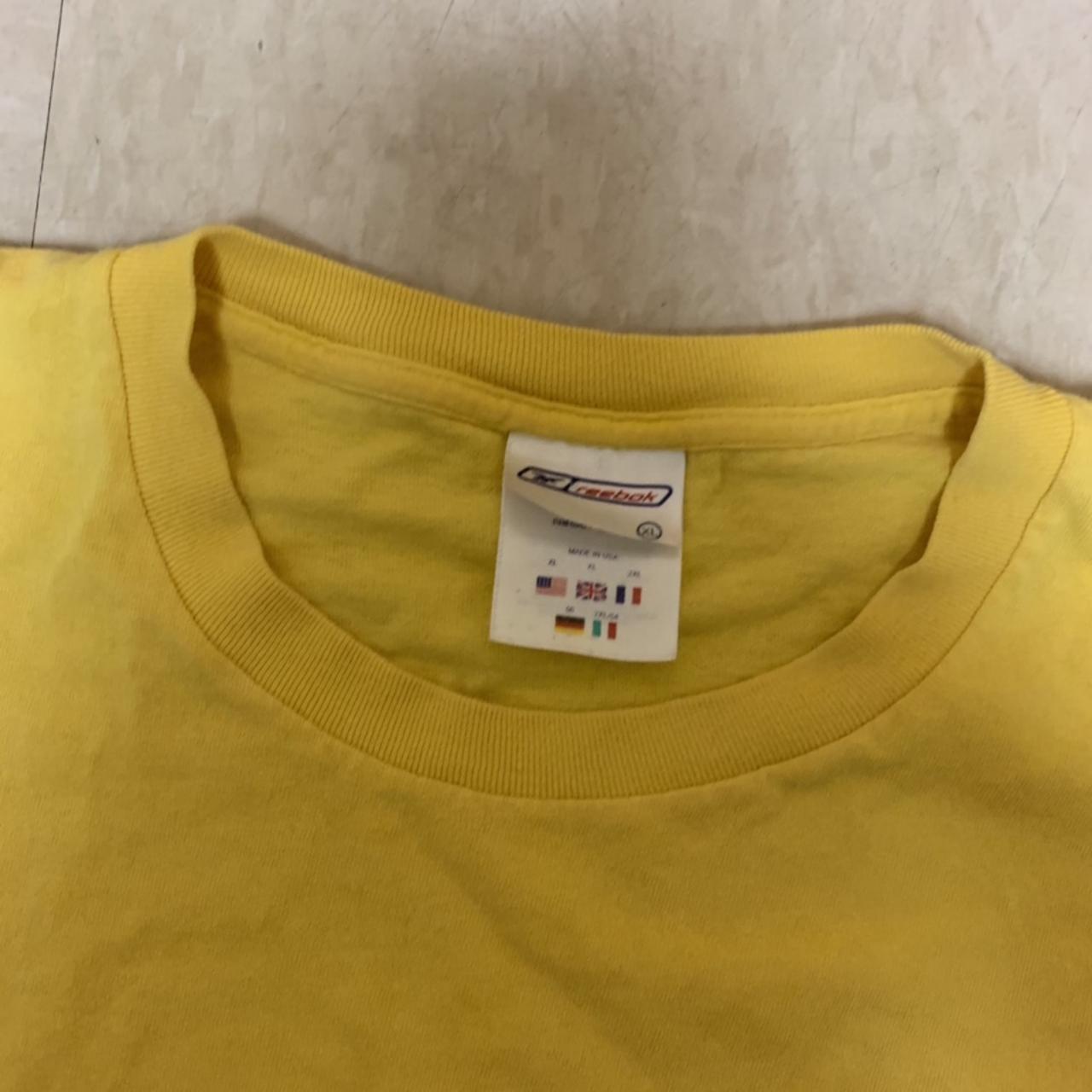 vintage yellow reebok t shirt size XL #reebok... - Depop