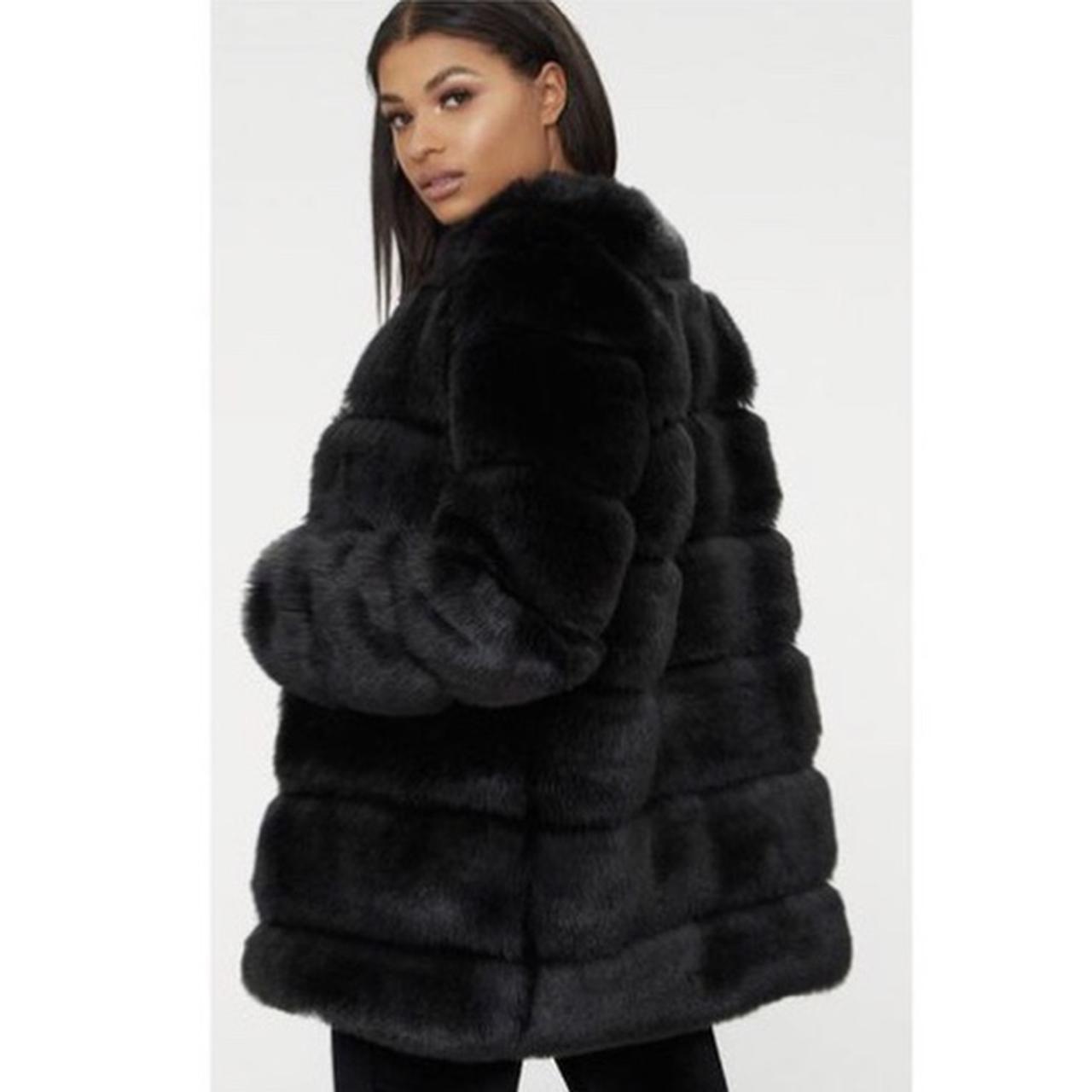 Black fur coat pelted hotsell