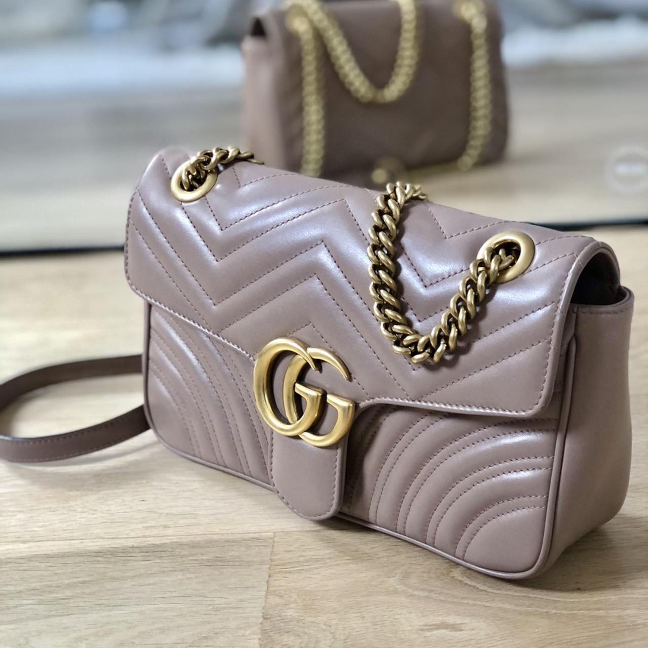 Gucci Marmont matelass shoulder bag in blush pink Depop