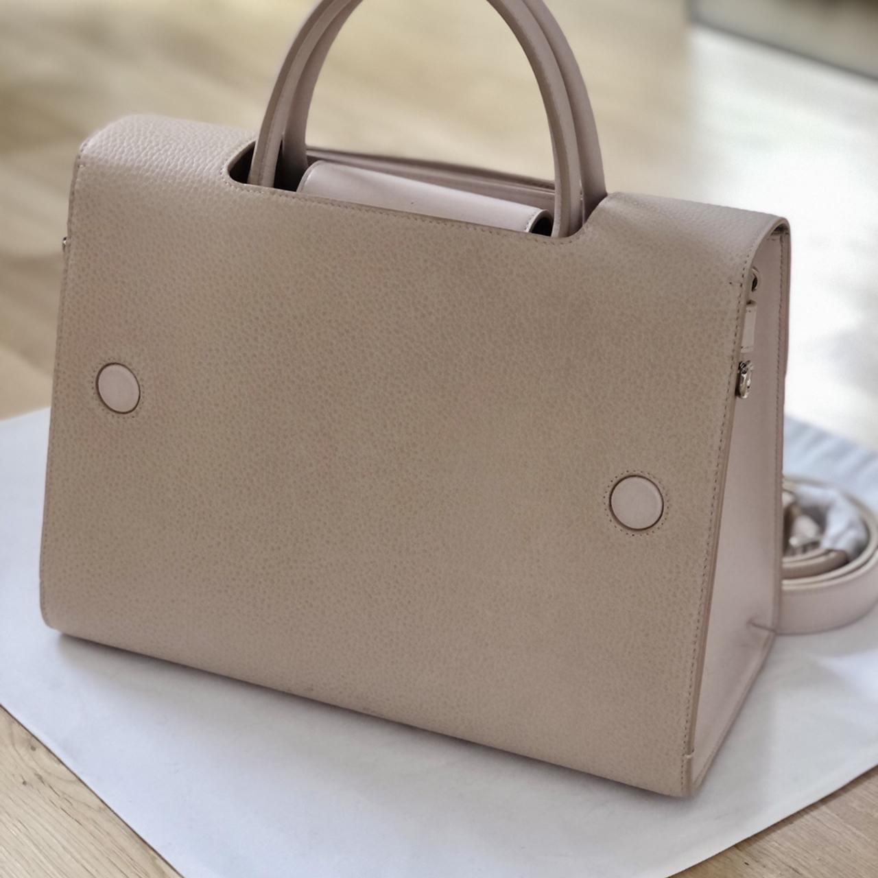 DISSONA Beige&White Top Italian Leather Bag - Depop