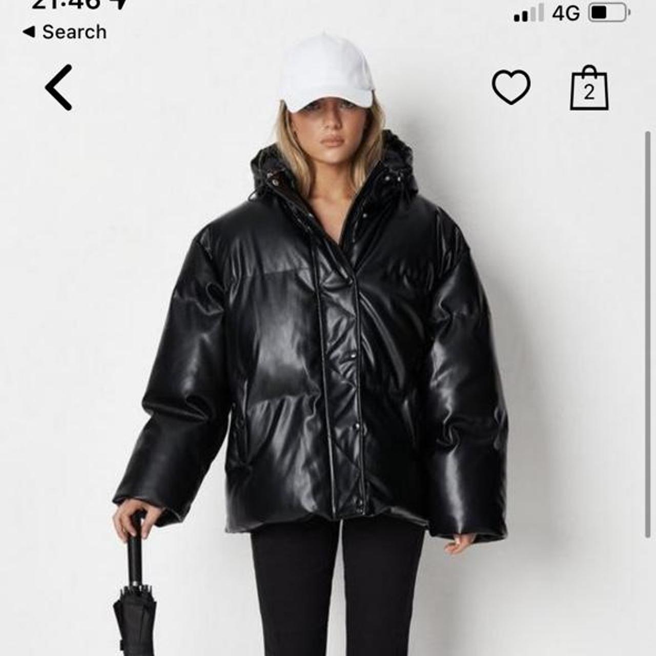 Missguided Black Faux Leather Placket Detail