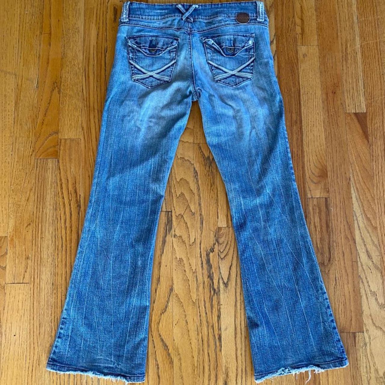 y2k low rise xoxo flare jeans!! size 5/6... - Depop