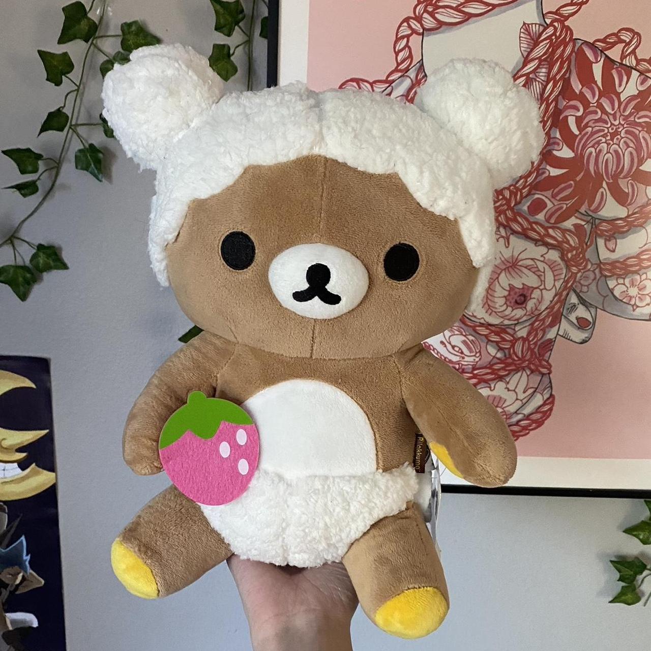rilakkuma bubble bath plushie with strawberry... Depop