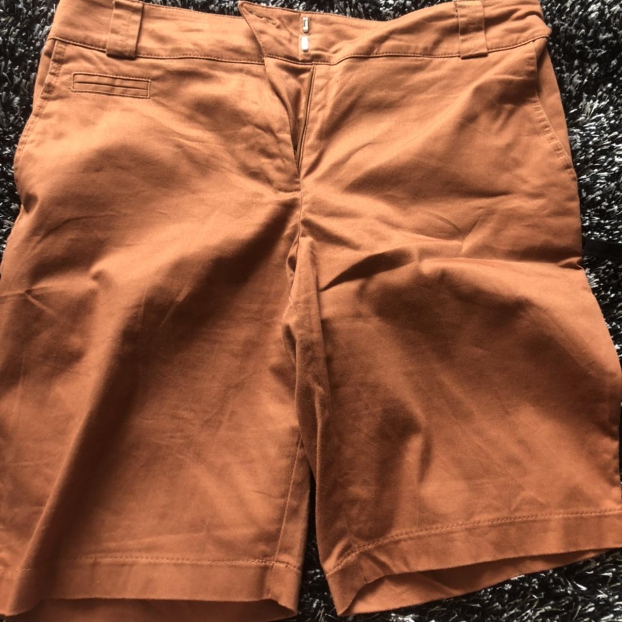 Long women’s tan shorts worn a couple of times size... - Depop