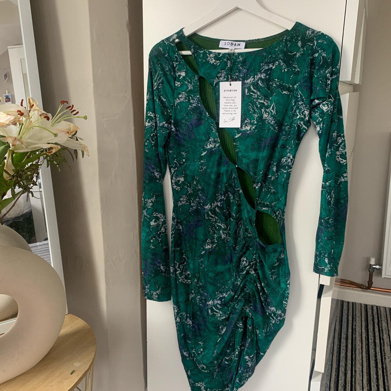 SODAH LONDON Angel Green Cut Out Dress Size