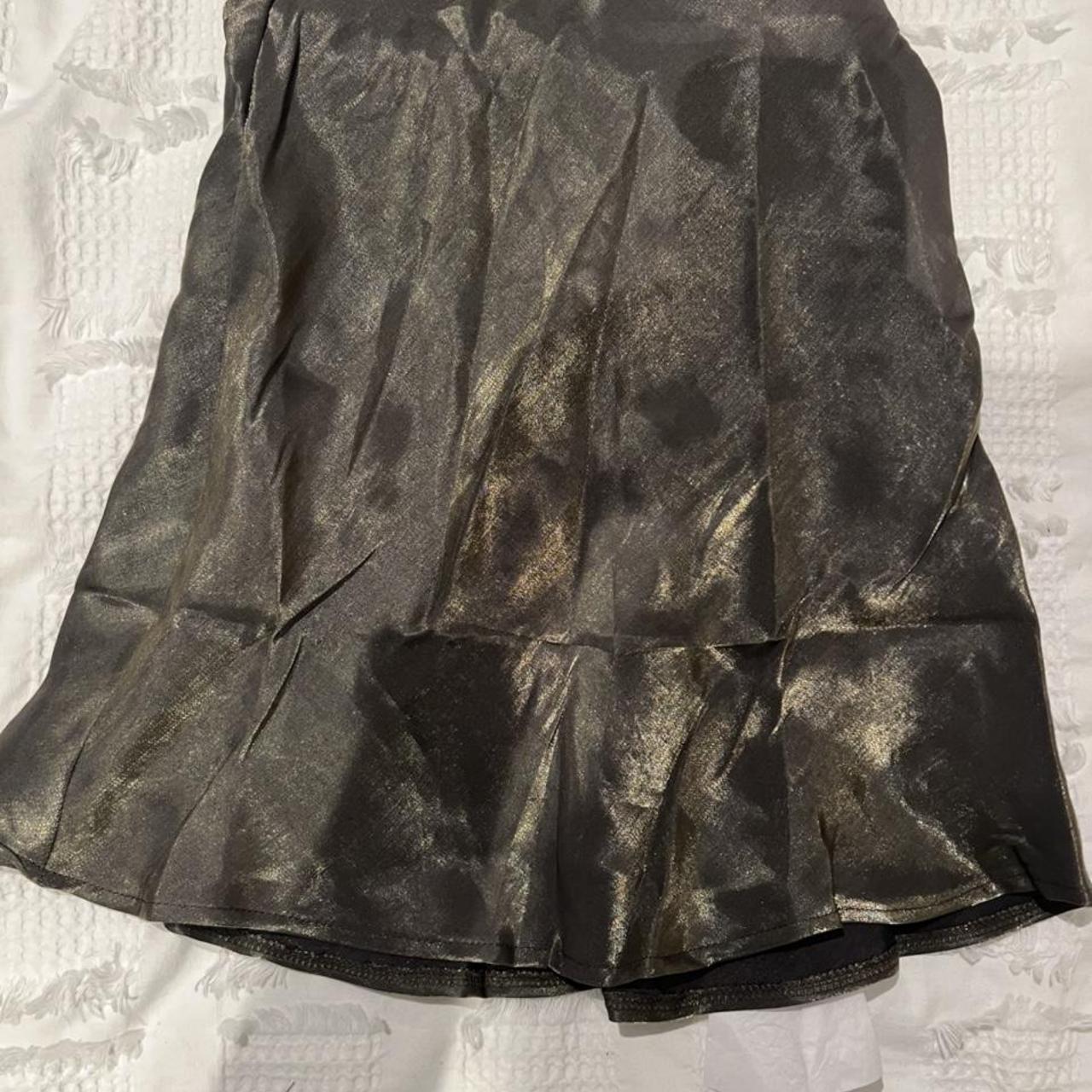 Verge Girl Khaki French Bias Cut Mini Skirt Satin Depop