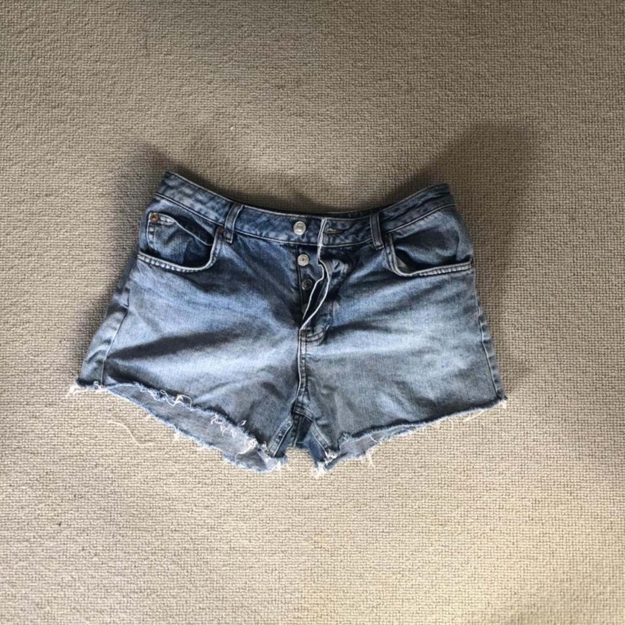 Topshop Moto Ashley denim cut off shorts raw hem... - Depop