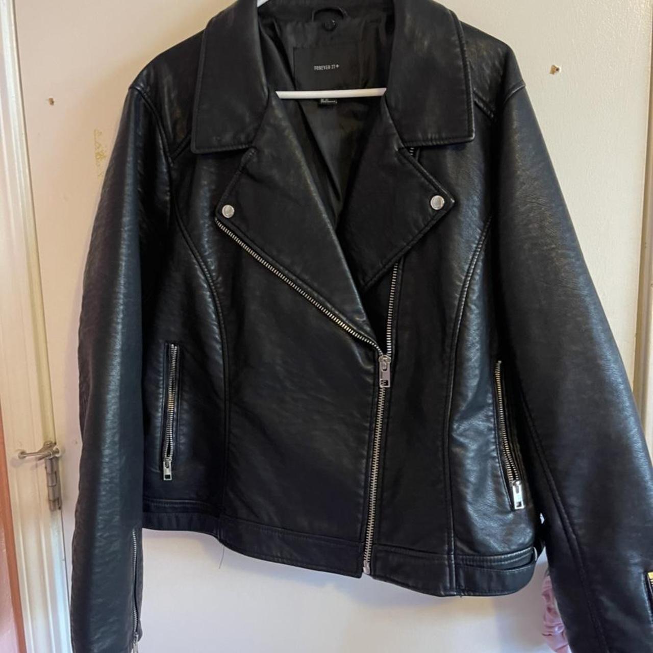Faux Leather Jacket from Forever21 Size 3X. I got... - Depop