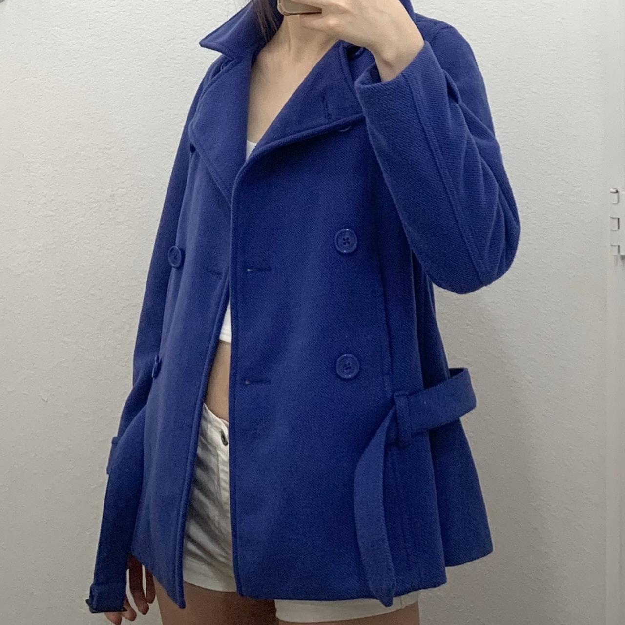 Zara Women's Purple and Blue Coat | Depop