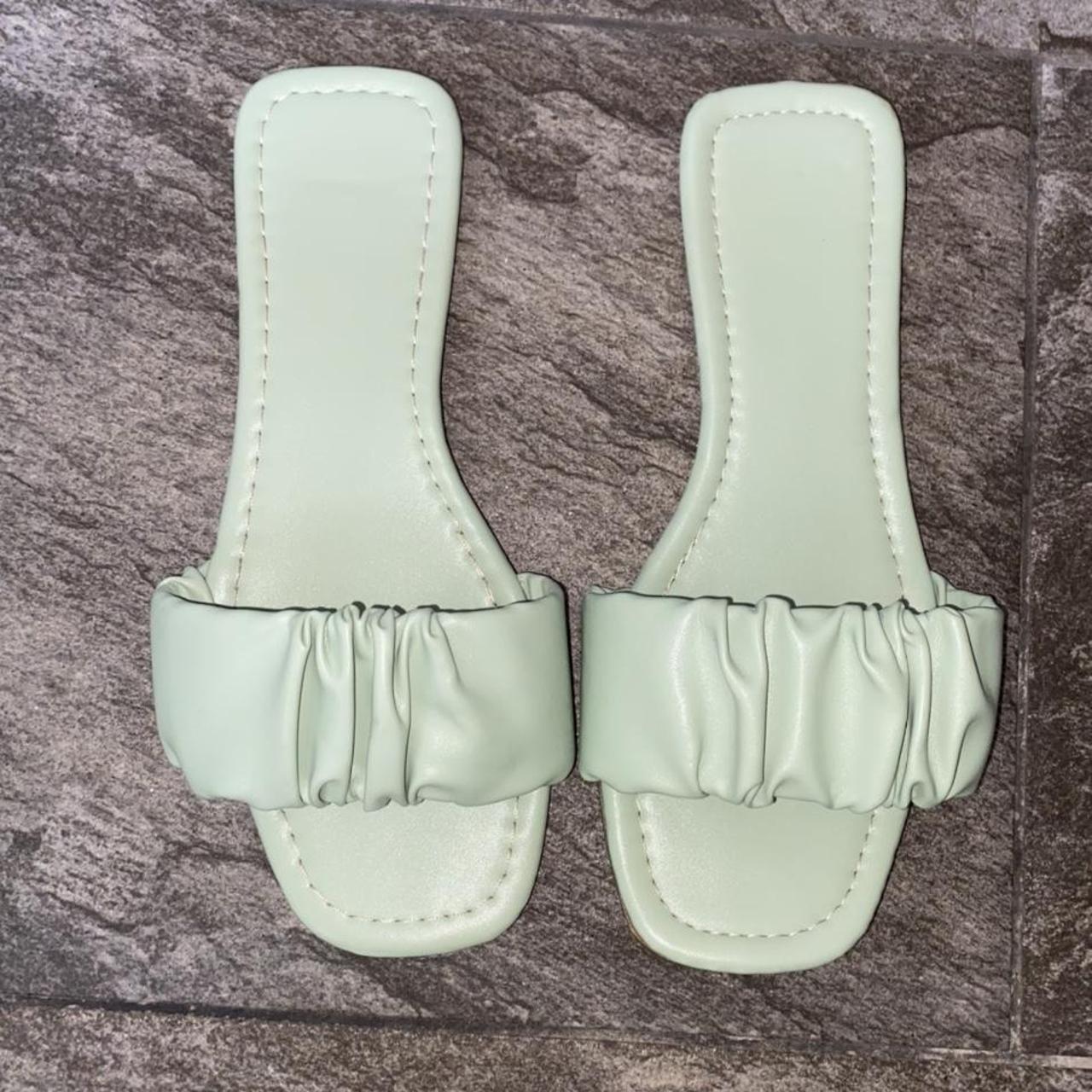 In The Style Women's Green Slides Depop