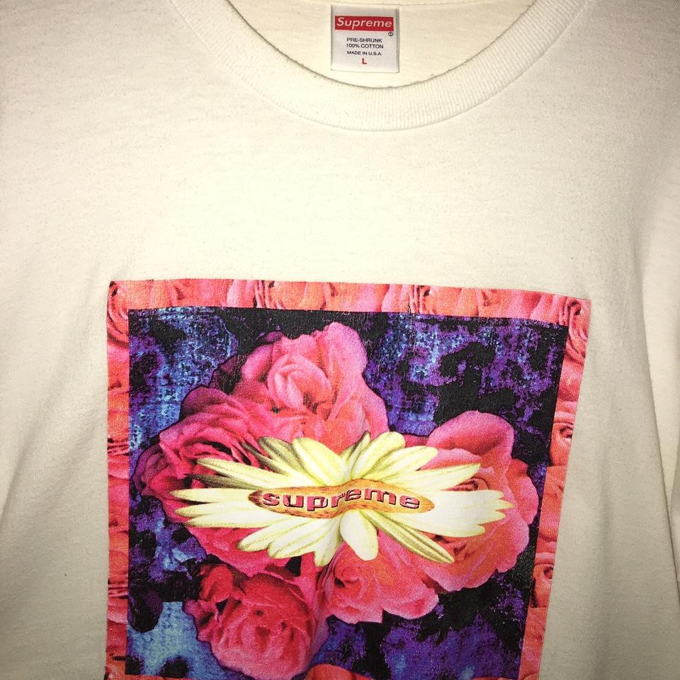 Supreme Flower T-Shirt Supreme Flower Tee Long... - Depop