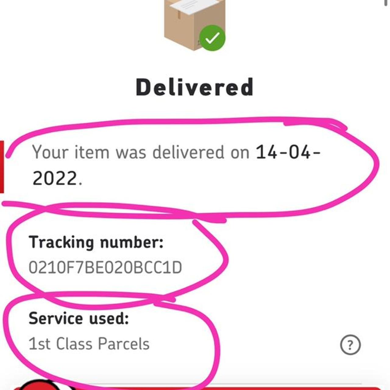 Proof of postage Depop