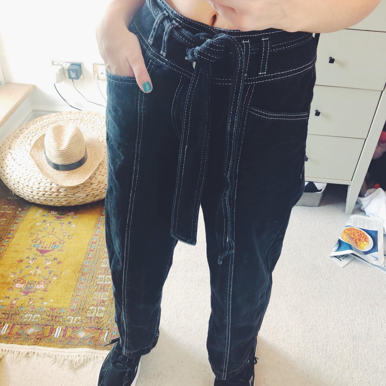 Bershka black and white wide leg/high waisted