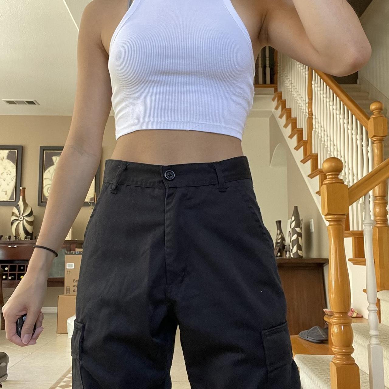 brandy melville ellie cargo pants // brandy black... Depop