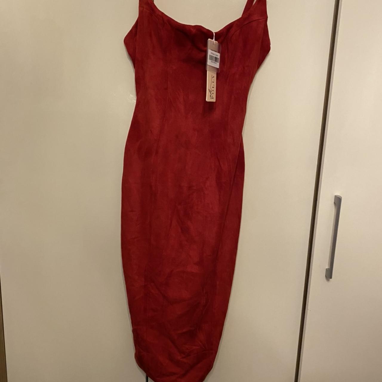 OH POLLY BUST UP STRUCTURED SUEDE MIDI DRESS Depop