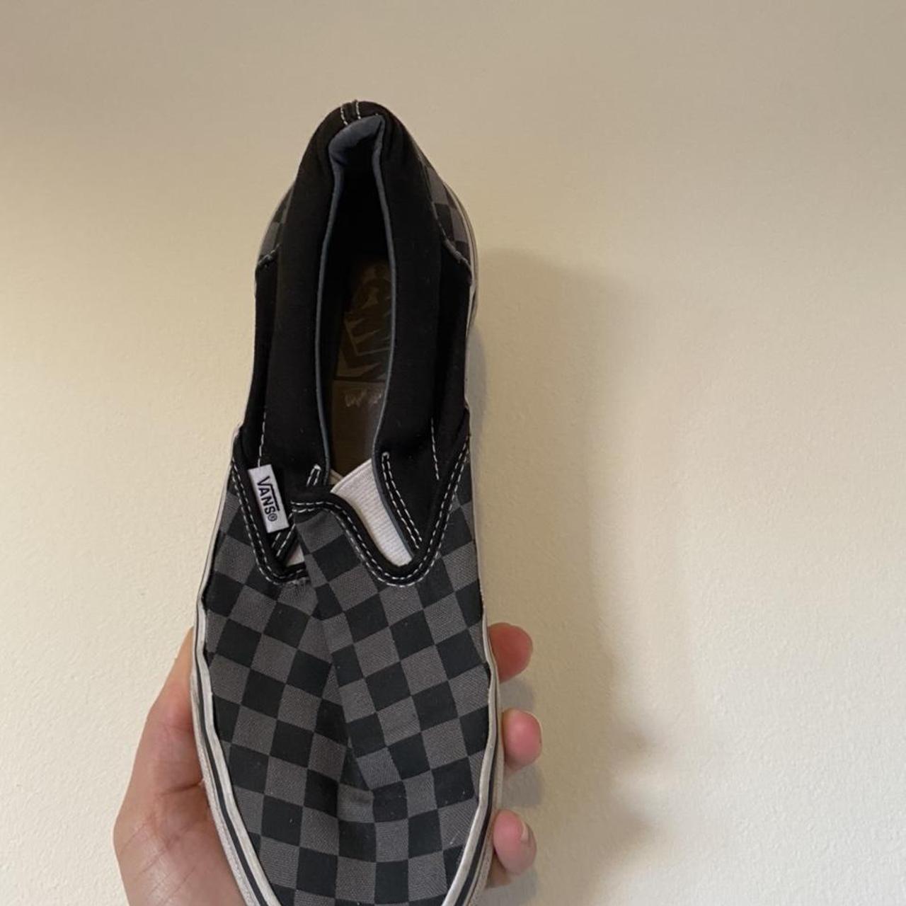 Grey checkered vans, worn a couple of times. Really... - Depop