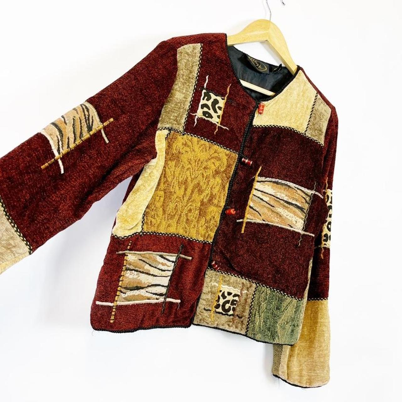 Vintage patchwork jacket Super funky vintage... - Depop