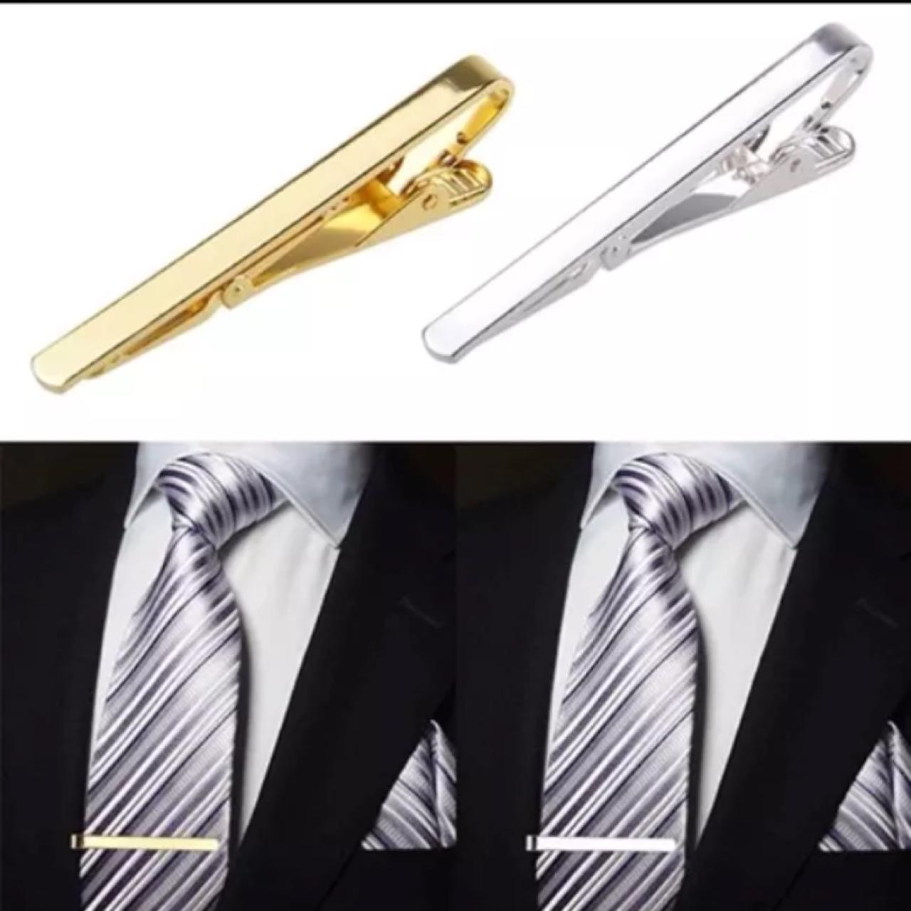 Gold or Silver gents Men's tie clips... - Depop