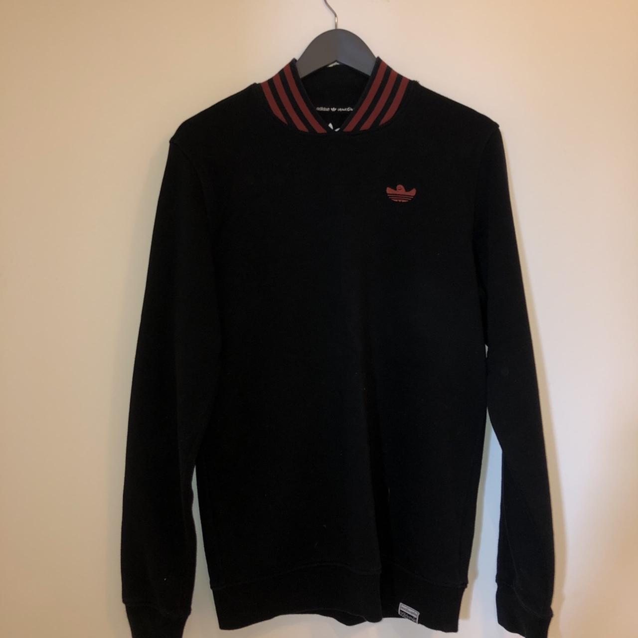 Red and black online adidas sweatshirt