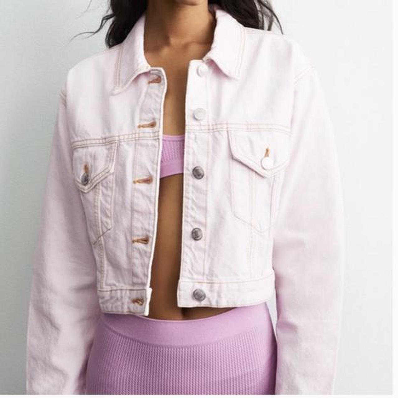 zara pink jean jacket