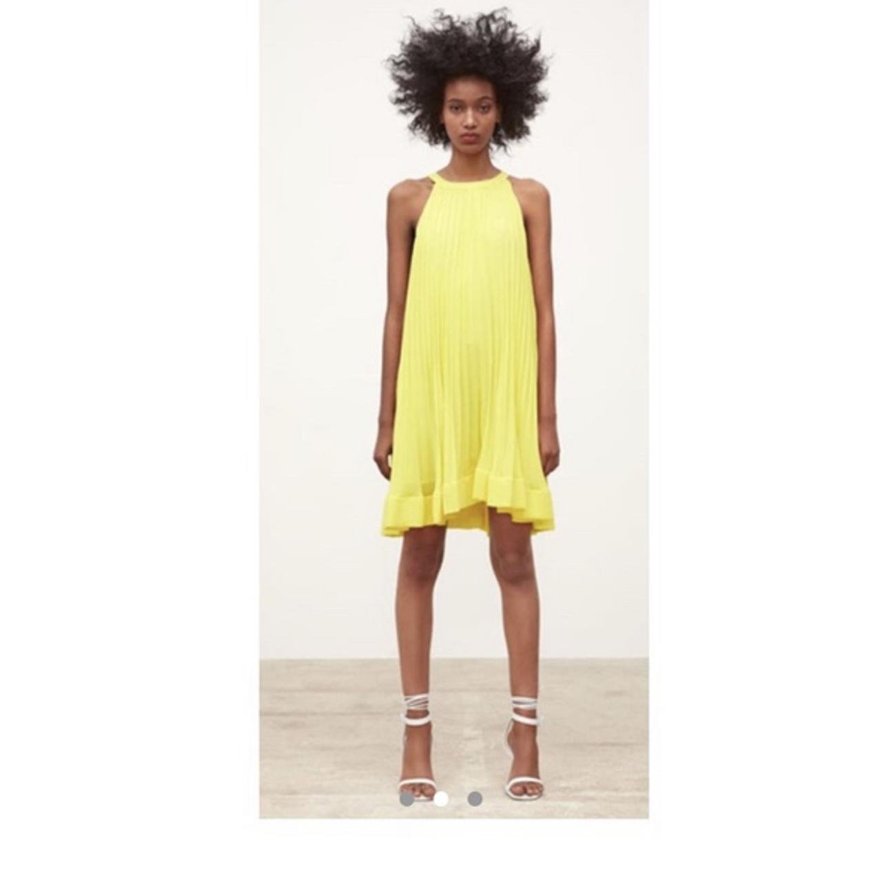 zara yellow halter dress