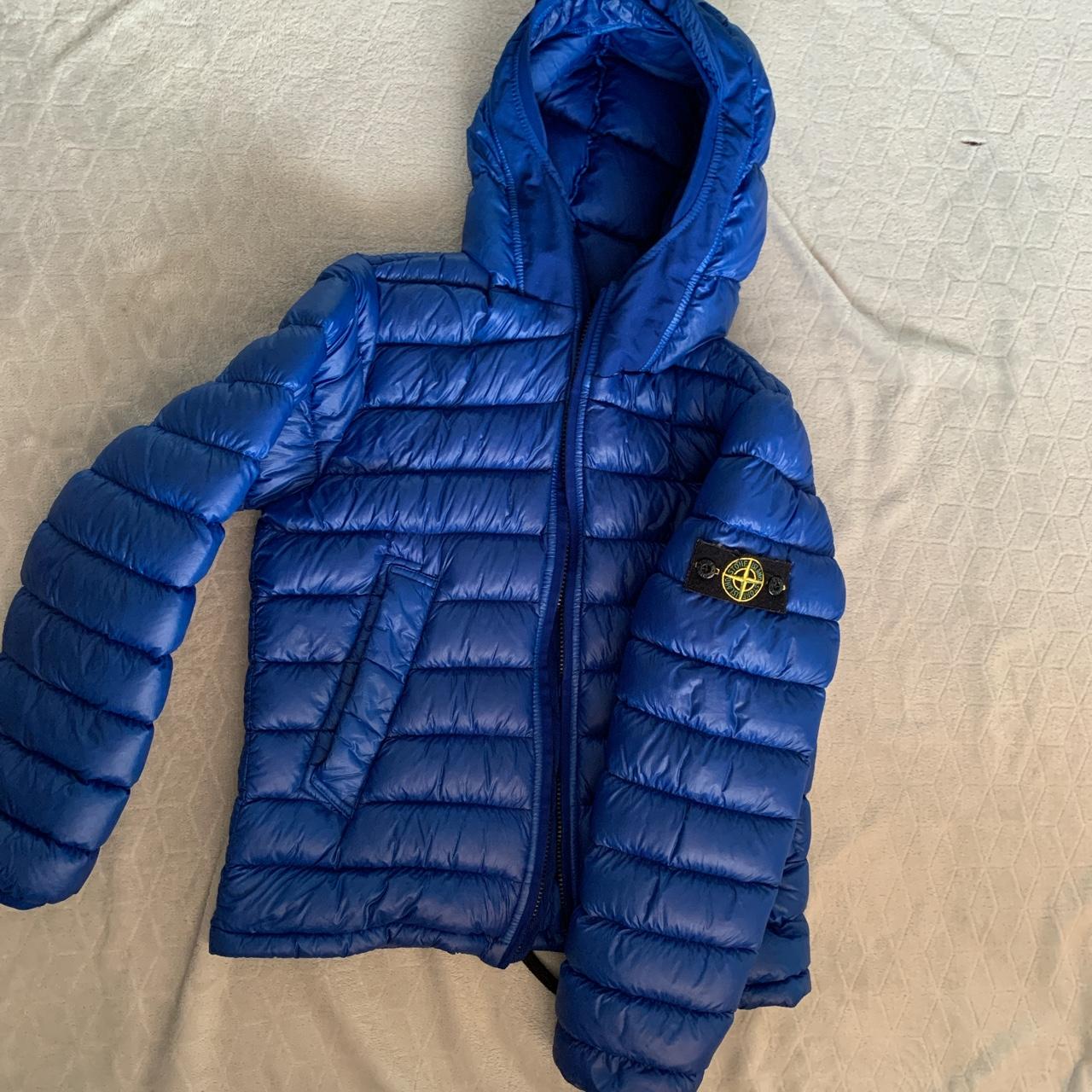 Stone island down jacket on sale blue