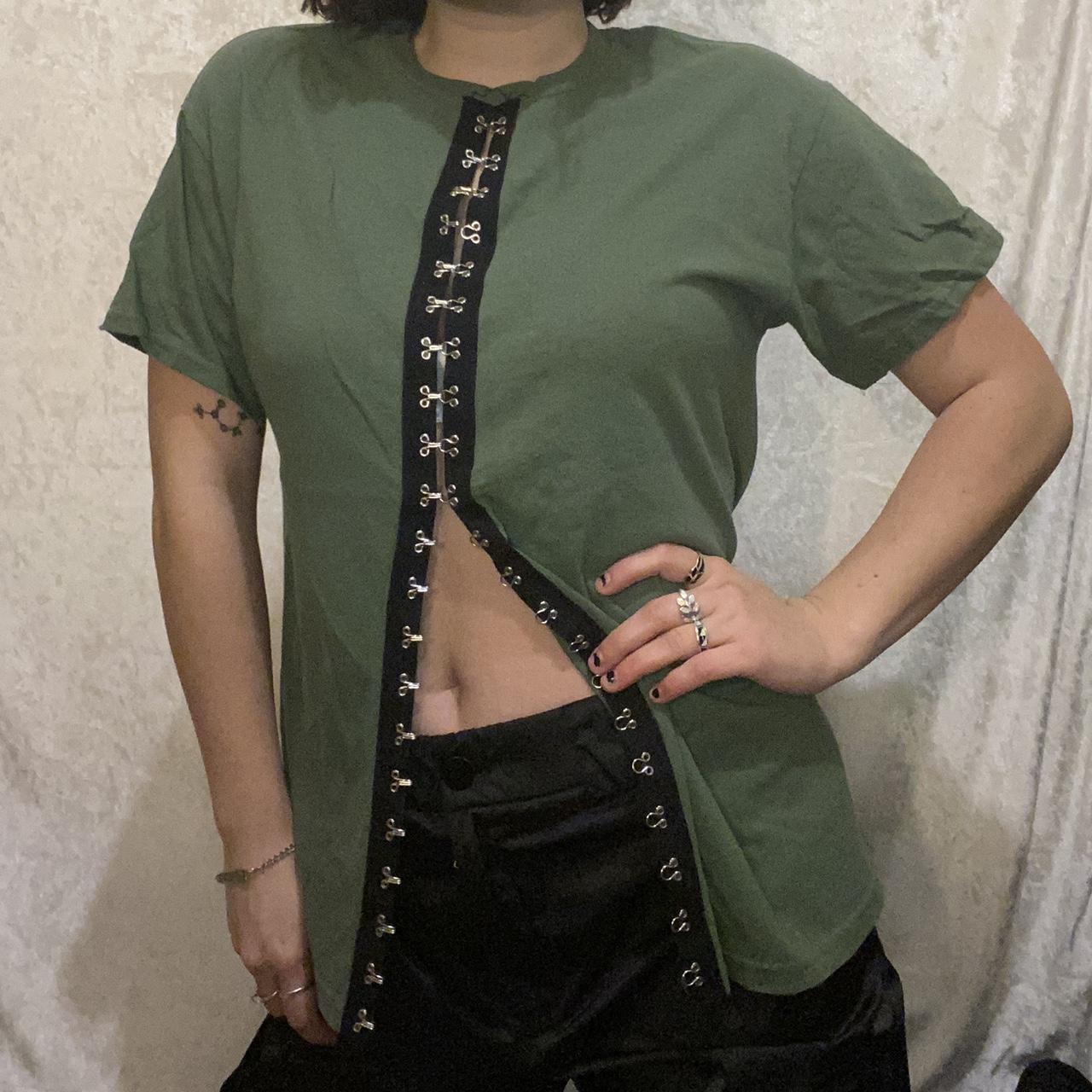 Product Image 1 - Army green split tee by