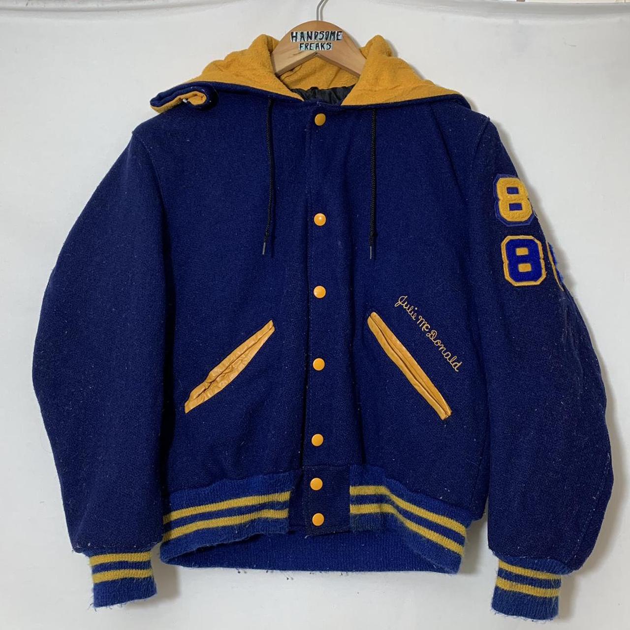 80’s Vintage Lincoln Cheerleader Bomber Jacket Depop