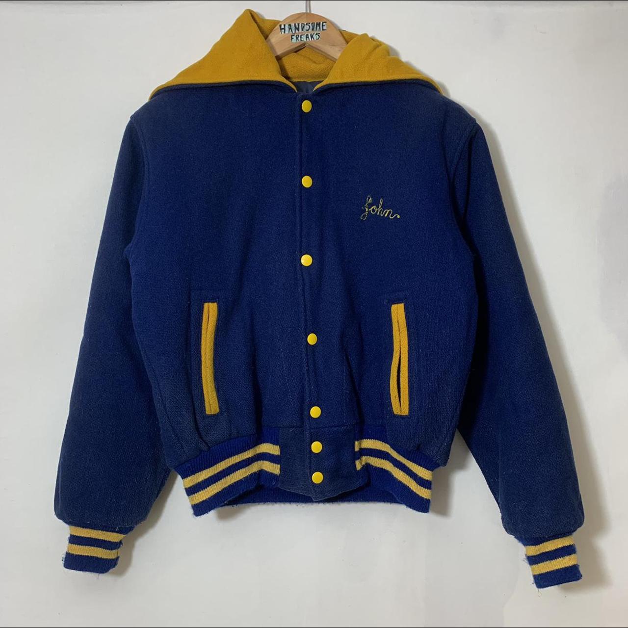 Vintage Blue Mountain Varsity Jacket - Blue &... - Depop