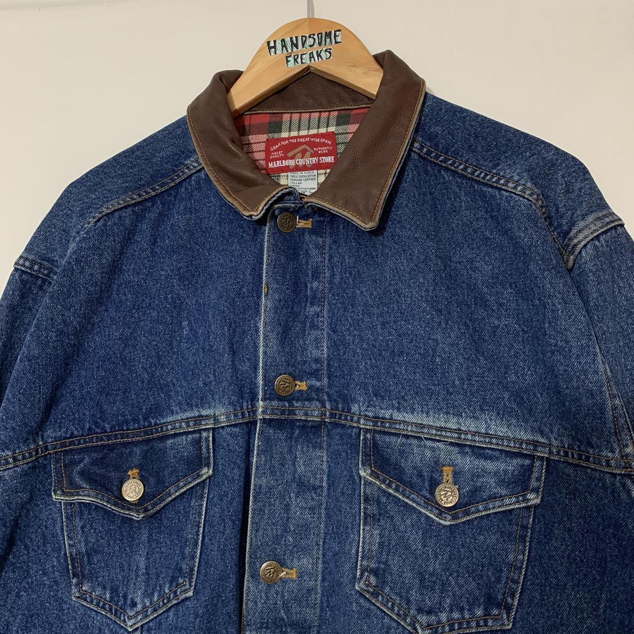 90’s Vintage Marlboro Country Store Denim Jacket -... - Depop