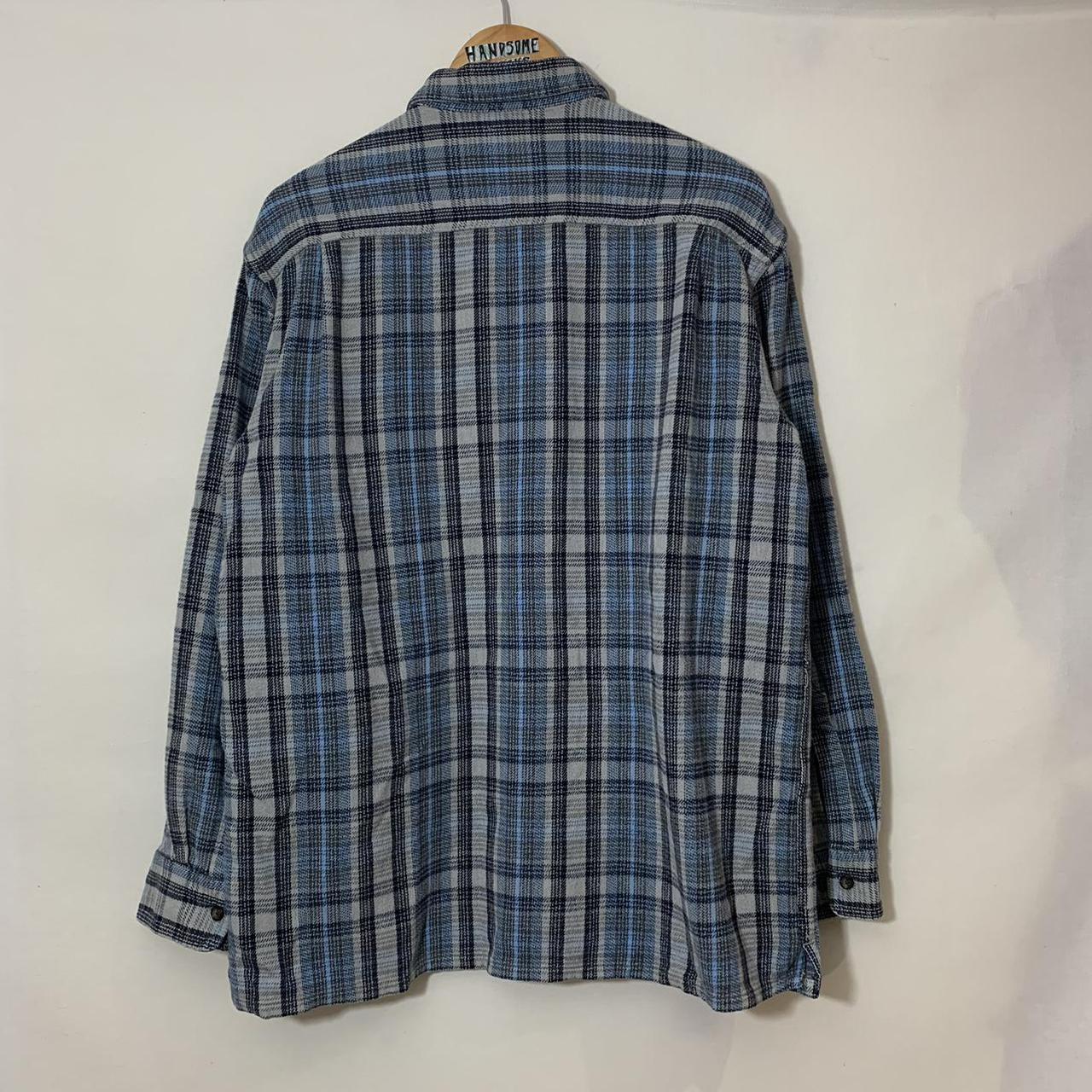 St John’s Bay Flannel Plaid Shirt - Grey, Blue &... - Depop