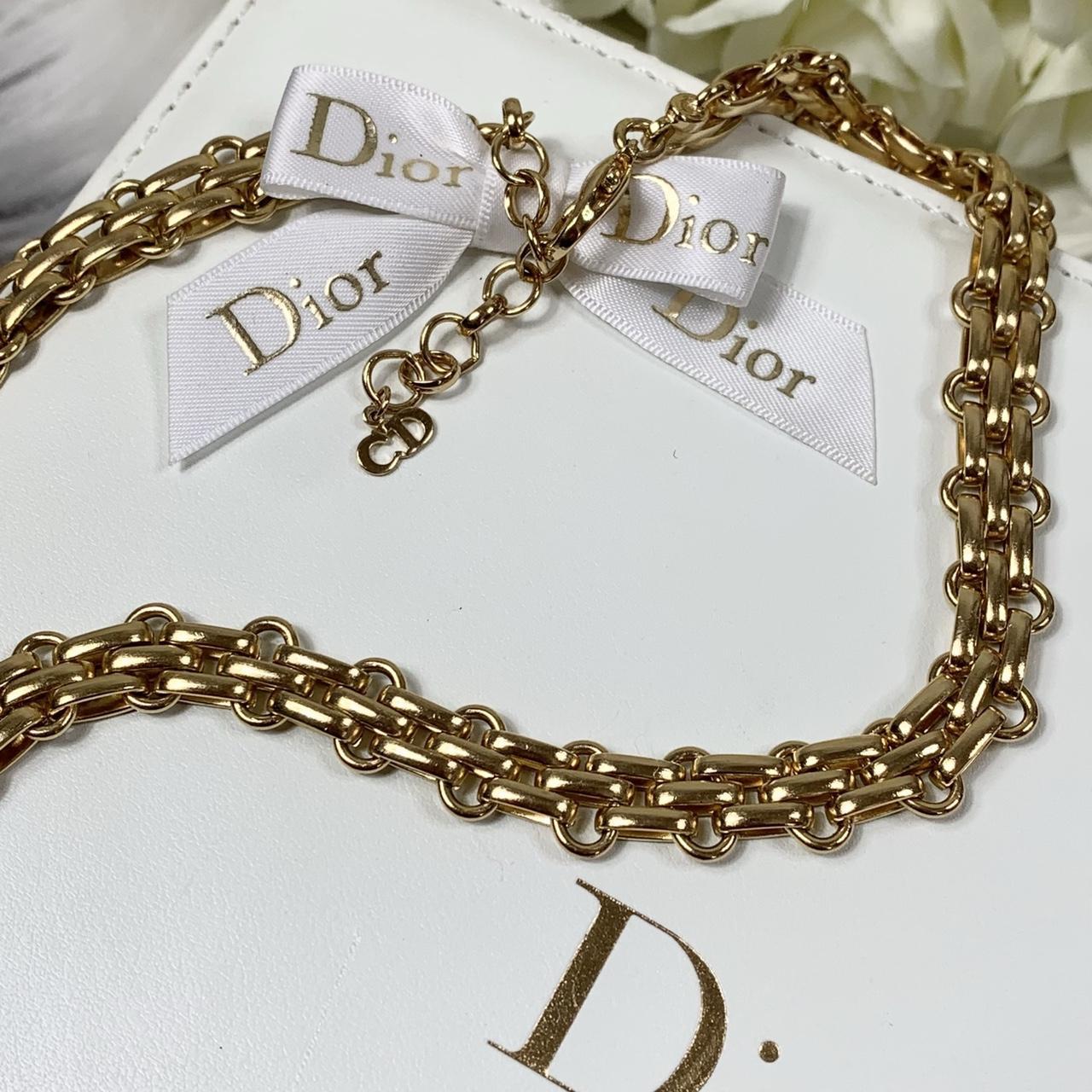 Vintage Christian Dior Chunky Chain Link Gold Tone... - Depop