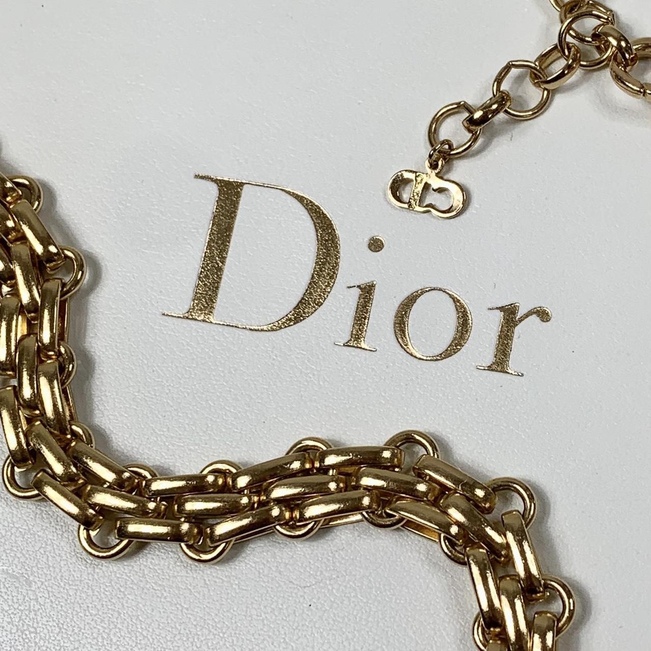 Vintage Christian Dior Chunky Chain Link Gold Tone... - Depop