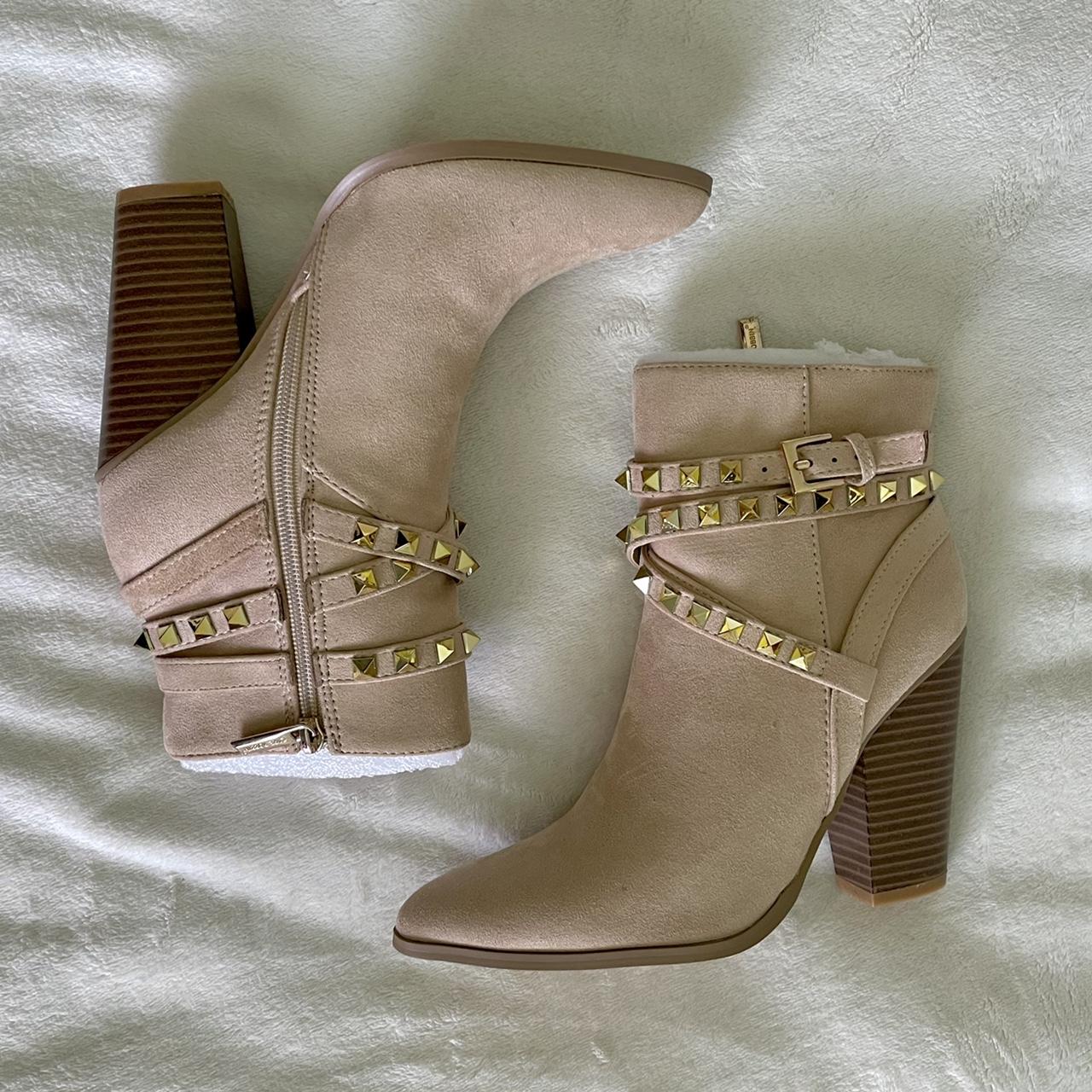 Gold studded ankle clearance boots