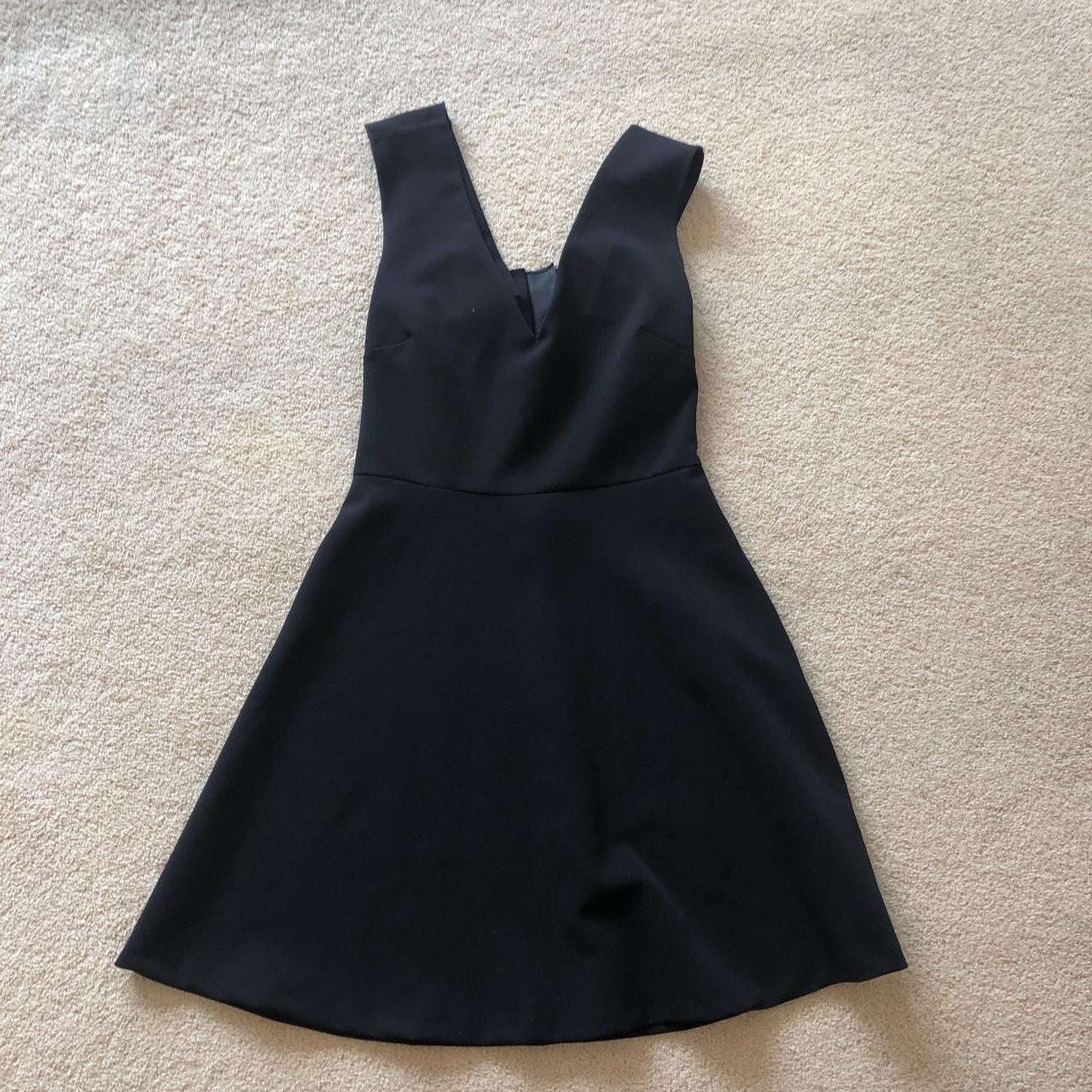 Zara v neck black dress with bow detail at the back.... - Depop