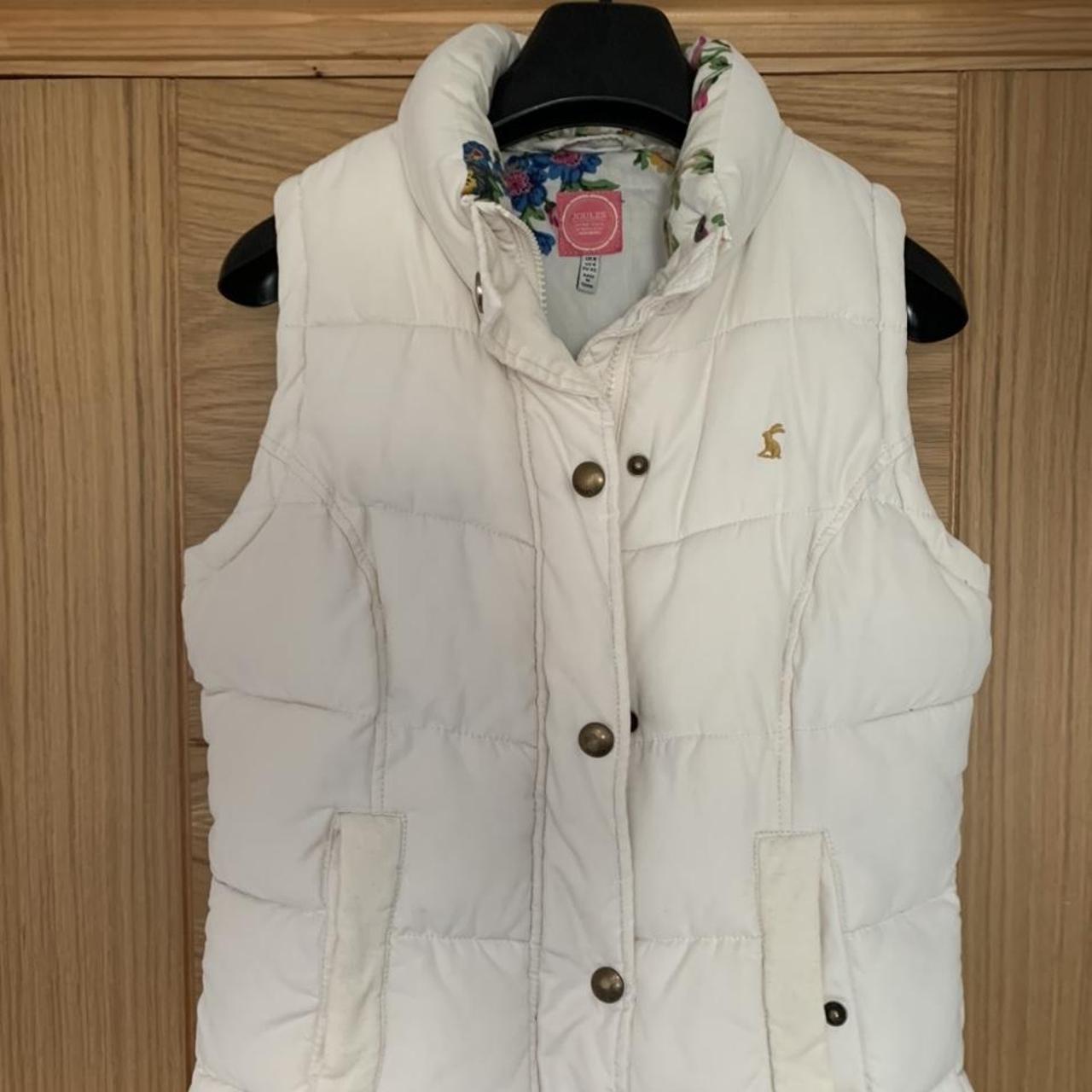 Joules cream / white gilet. Beautiful flowery... Depop