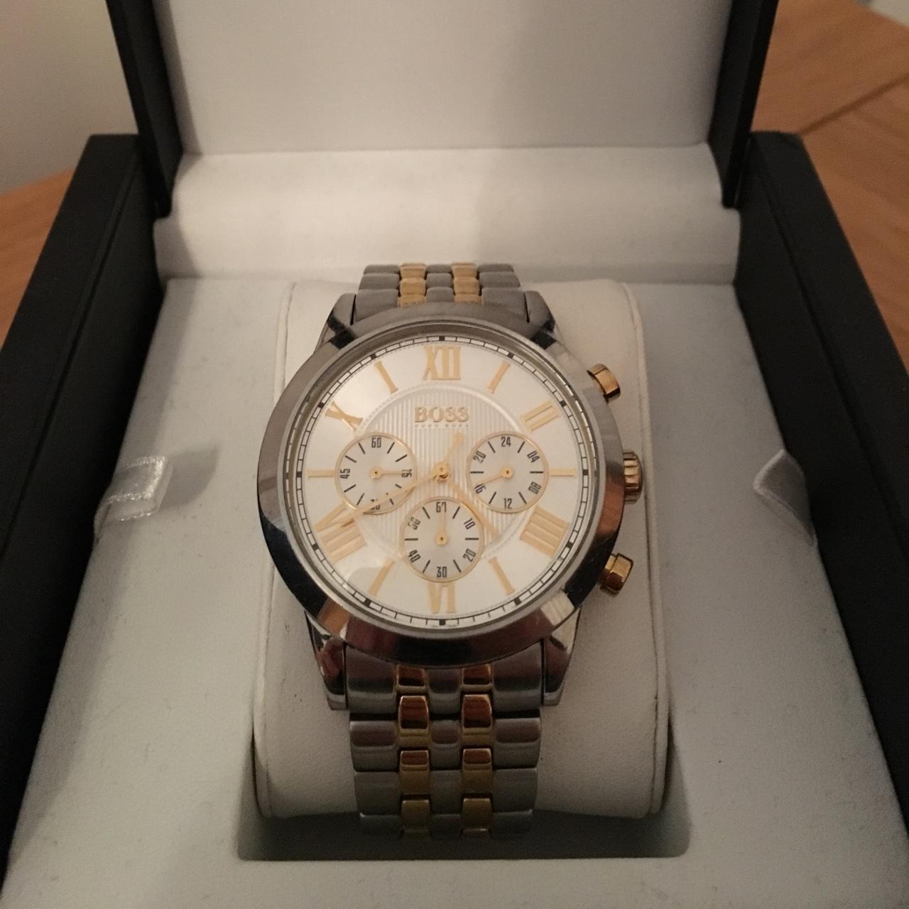 Men's Hugo Boss Two-Tone Bracelet Chronograph Watch... - Depop