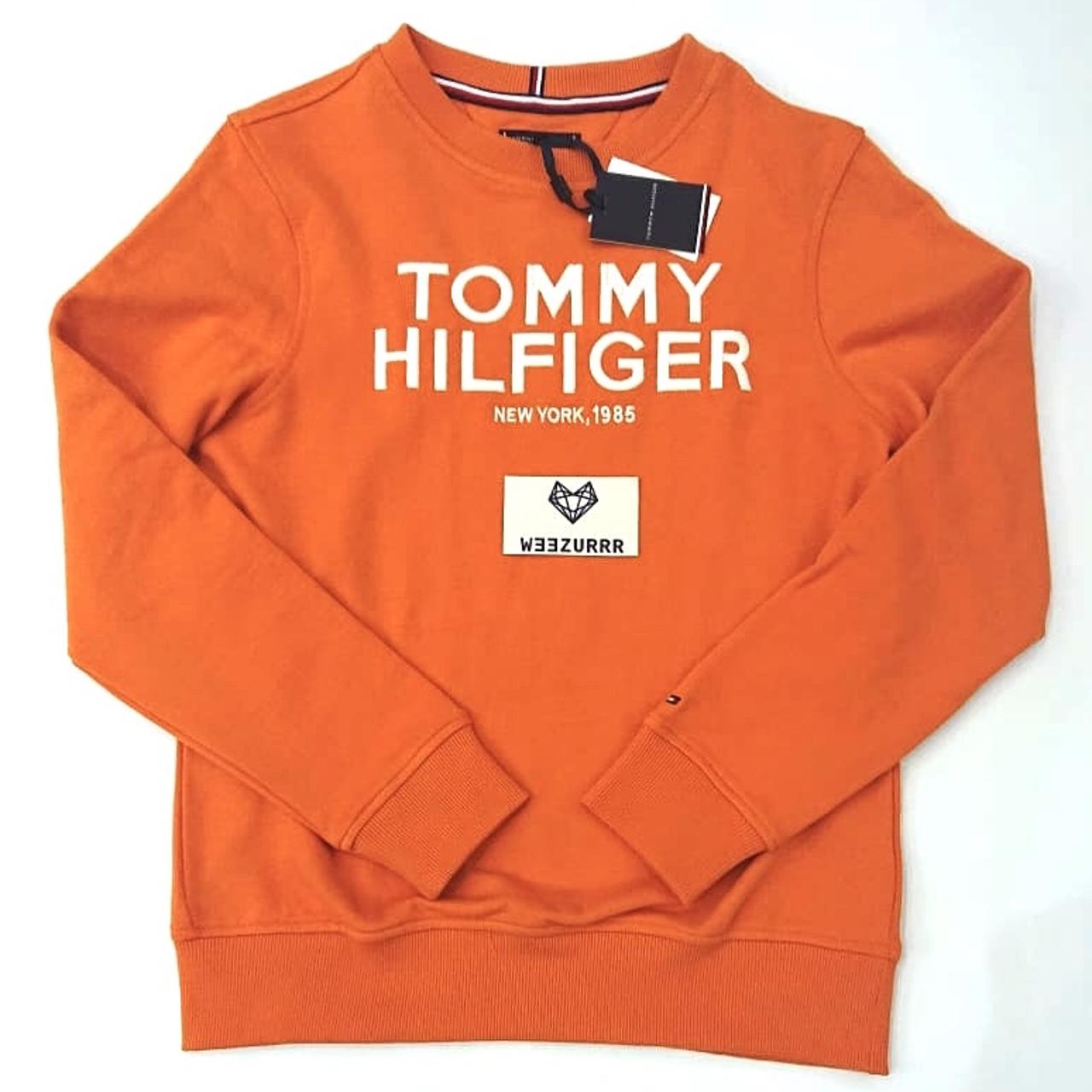 Orange tommy hot sale hilfiger sweatshirt